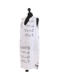 Italian Made Writing Print Sleeveless Linen Lagenlook Dress-White side