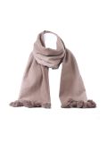 Italian Multi Shades Pom Pom Woolen Scarf-Mocha