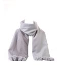 Italian Multi Shades Pom Pom Woolen Scarf-Silver