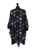 Italian Multicolor Polka Dot Cotton Top-Black Back