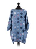 Italian Multicolor Polka Dot Cotton Top-Denim Back