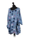 Italian Multicolor Polka Dot Cotton Top-Denim Side