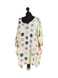 Italian Multicolor Polka Dot Cotton Top-Yellow side
