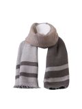 Italian Multicolor Stripes Woolen Scarf-Charcoal