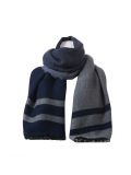Italian Multicolor Stripes Woolen Scarf-Navy