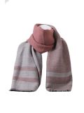 Italian Multicolor Stripes Woolen Scarf-Pink