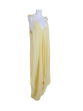 Italian Plain Cami Strappy Side Pocket Lagenlook Jumpsuit-Yellow