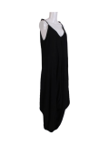 Italian Plain Cami Strappy Side Pocket Lagenlook Jumpsuit-Black