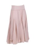 Italian Plain Cotton Skirt-Beige
