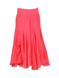 Italian Plain Cotton Skirt-Coral