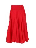 Italian Plain Cotton Skirt-Crimson