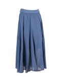 Italian Plain Cotton Skirt-Denim