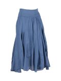 Italian Plain Cotton Skirt-Denim