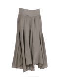 Italian Plain Cotton Skirt-Khak