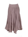 Italian Plain Cotton Skirt-Mocha