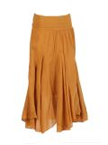 Italian Plain Cotton Skirt-Mustard