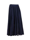 Italian Plain Cotton Skirt-Navy