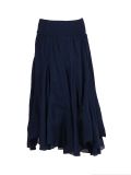 Italian Plain Cotton Skirt-Navy