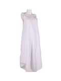 Italian V- Neck Plain Linen Lagenlook Jumpsuit-White