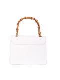 Italian Plain Suedette Leather Hand Bag-White back