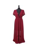 Italian Sequin Neck & Arm Under Vest Lagenlook Dress-Wine
