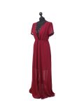 Italian Sequin Neck & Arm Under Vest Lagenlook Dress-Wine side