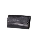 Italian Shiny Leather Handmade Clutch Bag -Black sid