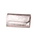Italian Shiny Leather Handmade Clutch Bag -Coffee side