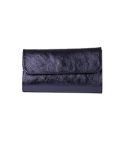 Italian Shiny Leather Handmade Clutch Bag -Navy