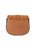 Italian Strap Tab Leather Saddle Bag-Camel bac