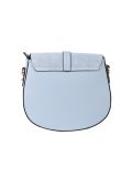 Italian Strap Tab Leather Saddle Bag-Sky blue back