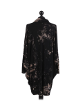 Italian Tie & Dye Plus Size Lagenlook Scarf Dress-Black back
