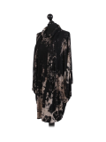 Italian Tie & Dye Plus Size Lagenlook Scarf Dress-Black side