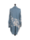 Italian Tie & Dye Plus Size Lagenlook Scarf Dress-Denim back