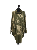Italian Tie & Dye Plus Size Lagenlook Scarf Dress-Khaki
