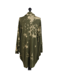 Italian Tie & Dye Plus Size Lagenlook Scarf Dress-Khaki back