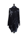 Italian Tie & Dye Plus Size Lagenlook Scarf Dress-Navy back