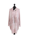 Italian Tie & Dye Plus Size Lagenlook Scarf Dress-Pink