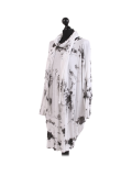 Italian Tie & Dye Plus Size Lagenlook Scarf Dress-White side