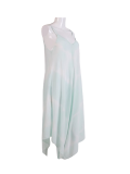 Italian Tie & Dye Strappy Lagenlook Cotton Jumpsuit-Aqua