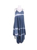 Italian Tie & Dye Strappy Lagenlook Cotton Jumpsuit-Denim