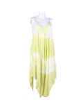 Italian Tie & Dye Strappy Lagenlook Cotton Jumpsuit-Lime