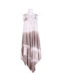 Italian Tie & Dye Strappy Lagenlook Cotton Jumpsuit-Mocha