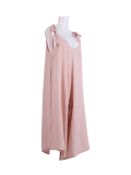 Italian V- Neck Plain Linen Lagenlook Jumpsuit -pink