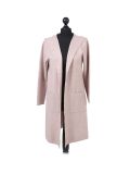 vItalian Water Fall Open Front Hooded Lagnelook Cardigan-beige