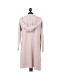 Italian Water Fall Open Front Hooded Lagnelook Cardigan-Beige back