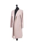 Italian Water Fall Open Front Hooded Lagnelook Cardigan-Beige side