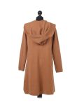 Italian Water Fall Open Front Hooded Lagnelook Cardigan-Camel back