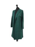 Italian Water Fall Open Front Hooded Lagnelook Cardigan-Green side