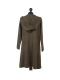 Italian Water Fall Open Front Hooded Lagnelook Cardigan-Khaki back